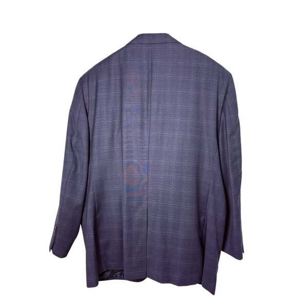 JOS A BANK Signature Gold Suit Men's 48R 42.5x30.5 Blue PLAID Check 100% Wool - Picture 2 of 16